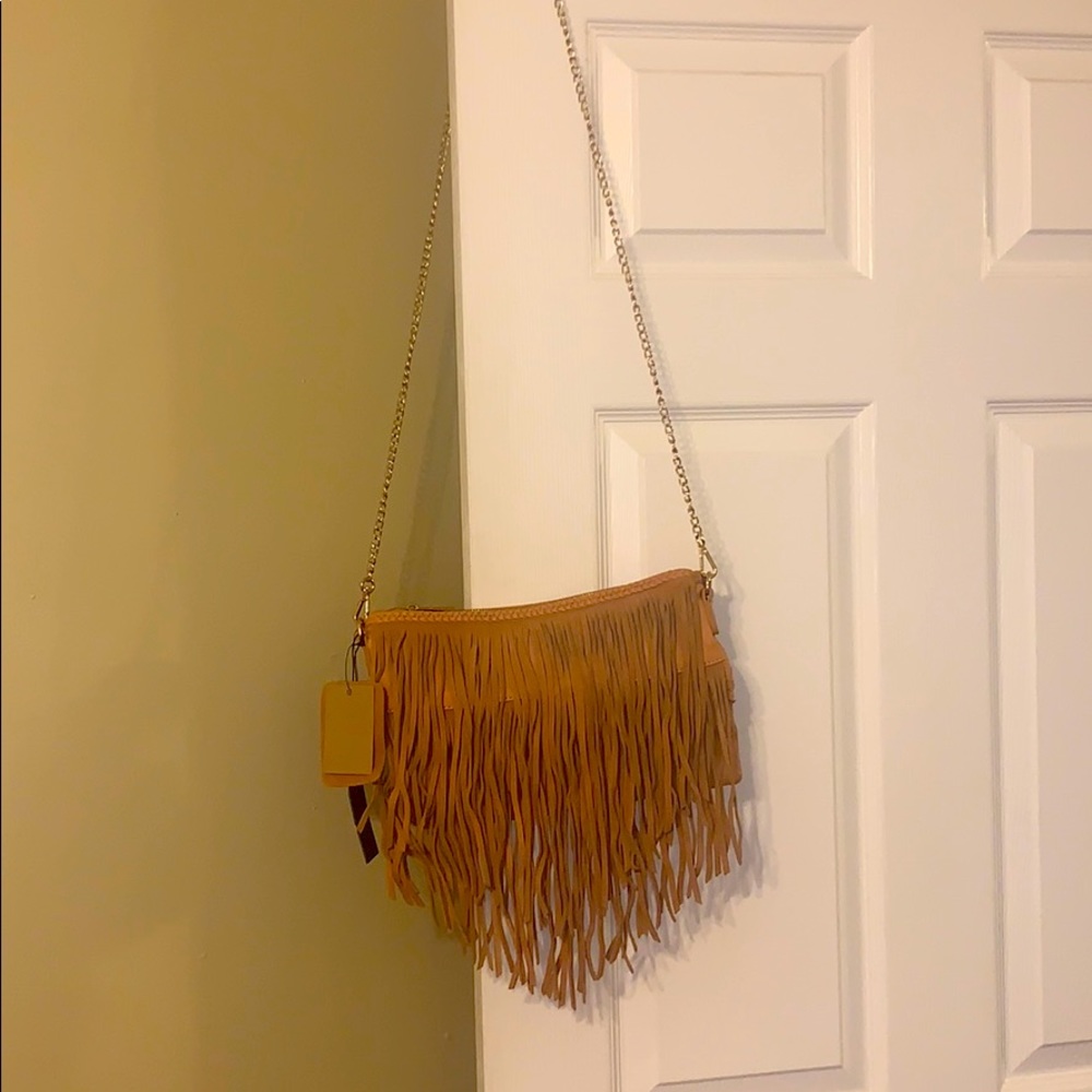 NWT cross body fringe purse